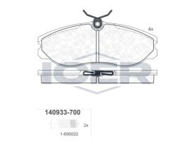   Icer Brakes 140933700 - Jgo. Pastillas de frenos Delanteras Nissan Terrano II