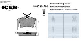   Icer Brakes 180789700 - JGO.PASTILLAS FRENOS TRAS. VAG-RENAULT