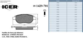 Icer Brakes 181429701 - JGO.PASTILLAS DLT. PSA CITROEN PEUGEOT