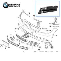 PIEZAS ORIGINALES 51117154552 - Rejilla inferior parachoques delantero lado derecho BMW E90