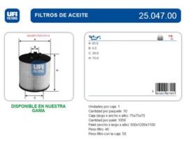 Ufi Filtros 2504700 - FILTRO ACEITE VAG TSFI **INFO TECNICA**