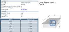 Ufi Filtros 3096202 - **FUERA DE PRODUCCION** FILTRO AIRE RUGGERINI