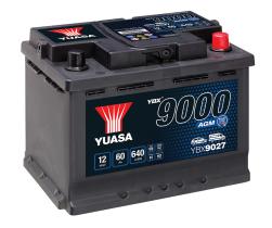  Yuasa YBX9027 - Batería arranque AGM 60ah 680a 12v, 243x175x190 +derecha