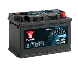 Yuasa YBX7096 - Batería arranque EFB 75ah 700a 12v, 278x175x190 +derecha.