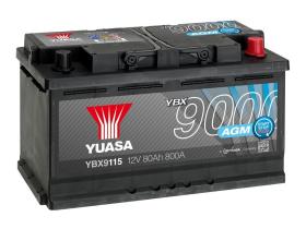  Yuasa YBX9115 - Bateria arranque AGM 12v 80ah 800a, 317x175x180