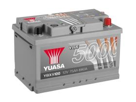 Yuasa YBX5100 - Batería Arranque 75ah 710a, 278x175x175 +derecha.