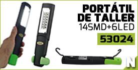 Herramientas y Utillaje 53024 - PORTATIL TALLER 14SMD+6LED BASE GIR