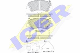 Icer Brakes 182035233 - JGO.PASTILLAS FRENOS DLT. KIA RIO IV